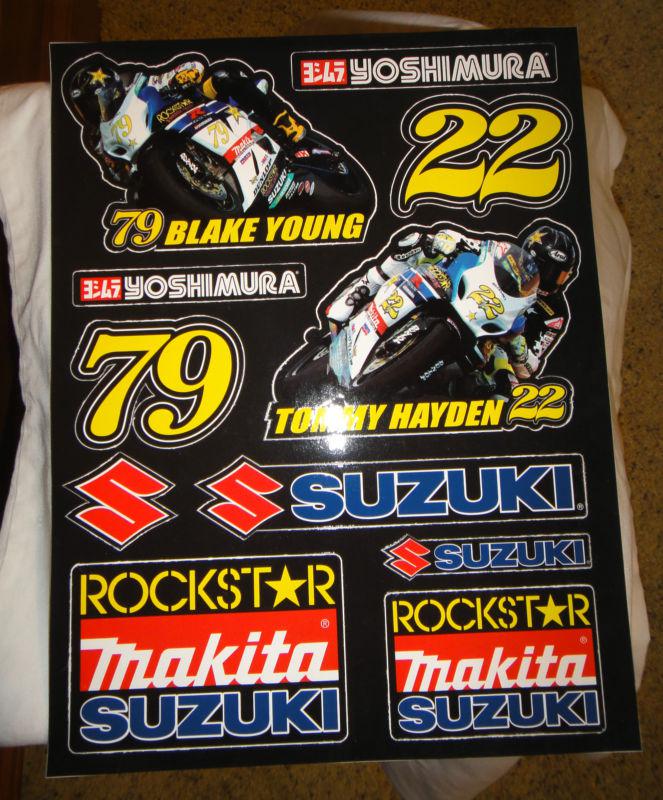 Rockstar makita suzuki yoshimura pro road racing decal sheet 11 total