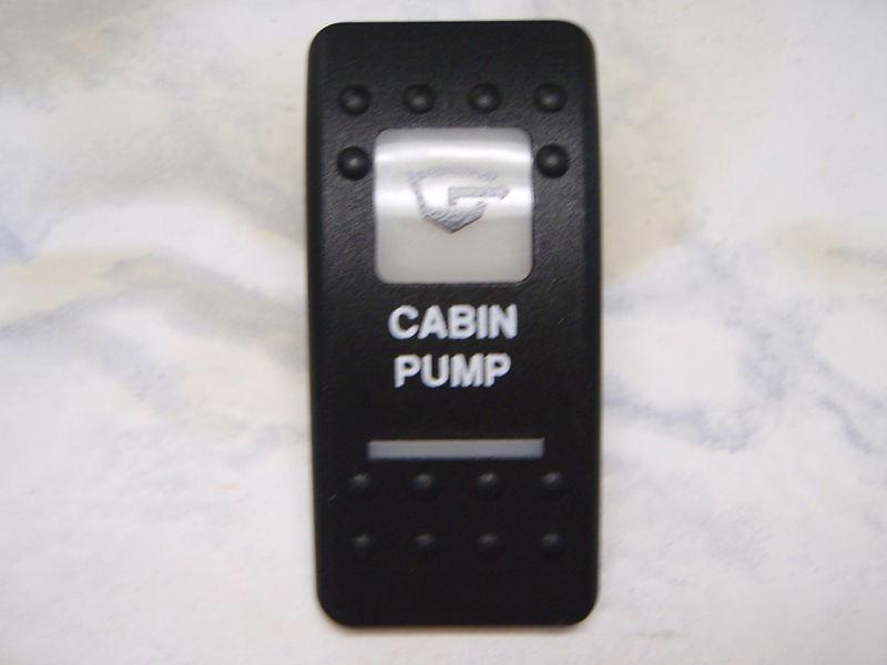 Cabin pump bilge switch on/off black with 2 white lens