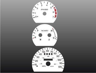 1997 ford thunderbird instrument cluster white face gauges 97