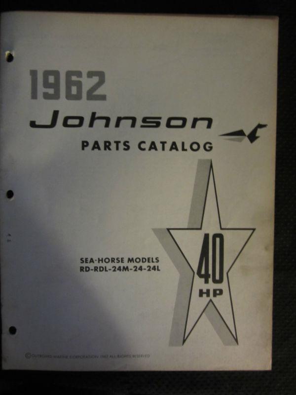 1962 johnson outboard 40 hp parts catalog manual sea horse rd rdl 24m 24 24l