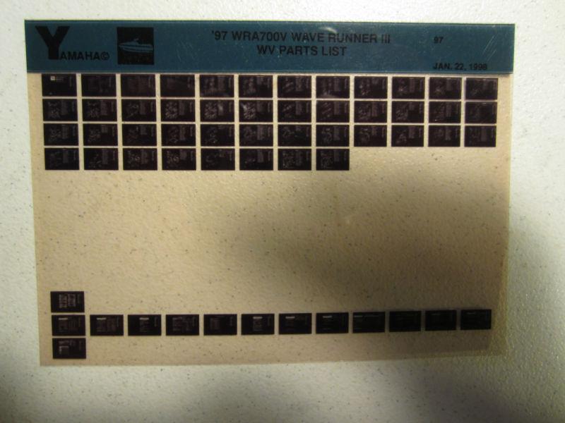 1997 yamaha wave runner iii wra700v microfiche parts catalog jet ski wra 700 v 3