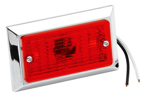 Bargman - rectangle red clearance / marker light with chrome base
