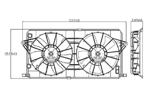 Replace gm3115189 - 06-11 buick lucerne dual fan assembly car oe style part