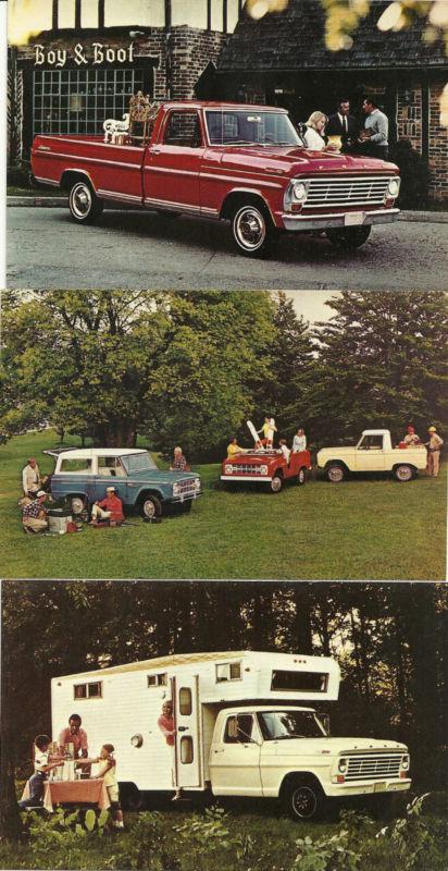 1967 ford original factory dealership promo postcards three different