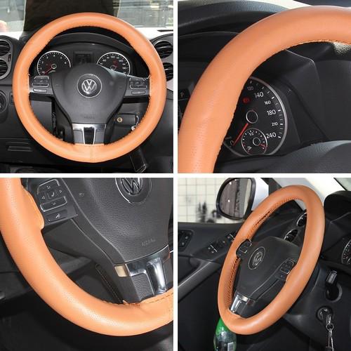 New steering wheel cover 43004 leather honda toyota brown stitch on civic 370z