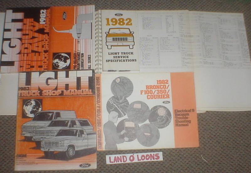 1982 ford light f150-250-350 truck/bronco/econoline shop/service manual set6