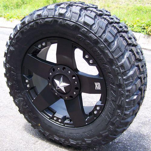 20" black xd rockstar wheels 35" federal mt tires ford f250 f350 excursion 8x170