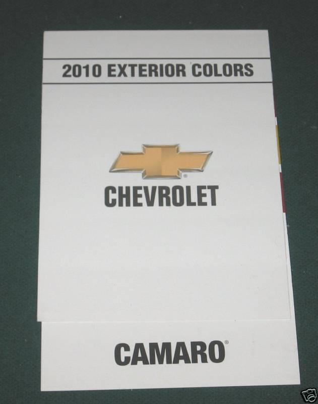 2010 chevy camaro color chart; with 10 original paint chips