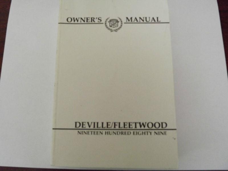 Cadillac deville/fleetwood owners manual, 1989, auto repair, books, automotive