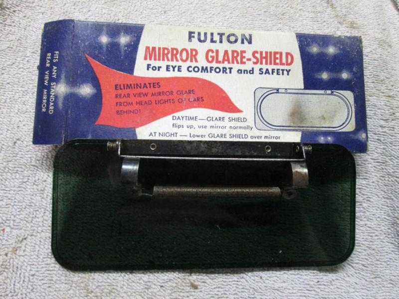 Vintage classic fulton mirror flip up glare shield new old stock