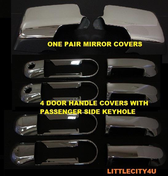 07 08 09 10  ford explorer sport trac ranger chrome 4door handle mirror covers 