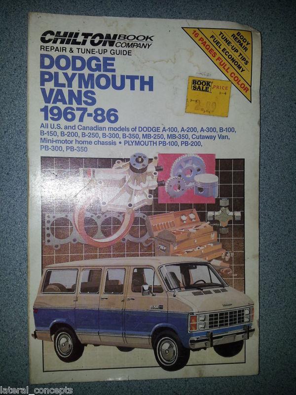 Chilton manual  # 6934   dodge and plymouth vans 1967-86 chilton