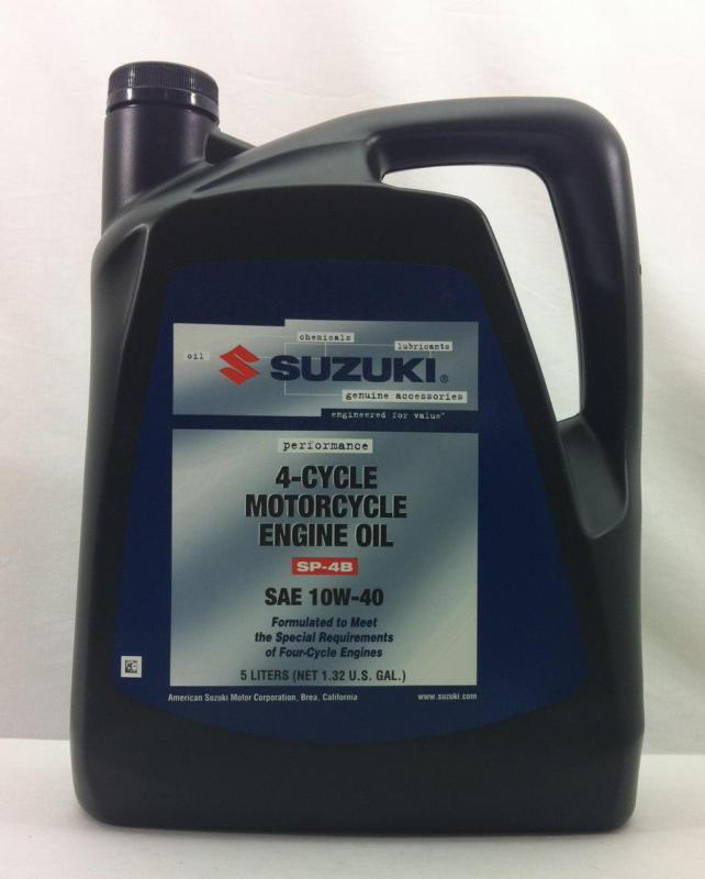 Suzuki performance 10w40 motorcycle oil 5 liter bottle