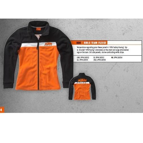 New ktm powerwear girl's team zip up fleece jacket size large 3pw138555