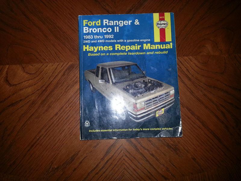 Haynes repair manual ford ranger bronco ii 1983 84 85 86 87 88 89 90 91 92
