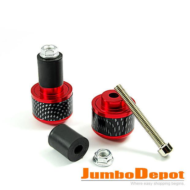 Hot universal for motorcycles 7/8'' red bar end plugs carbon fiber 2p for yamaha