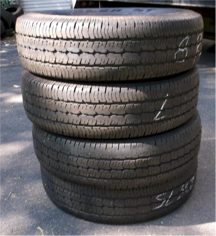 4 goodyear  wrangler st  used tires, p235-75-r16