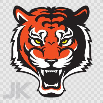 Decal stickers tiger tigers cartoon angry predator attack wild cat 0500 ag962