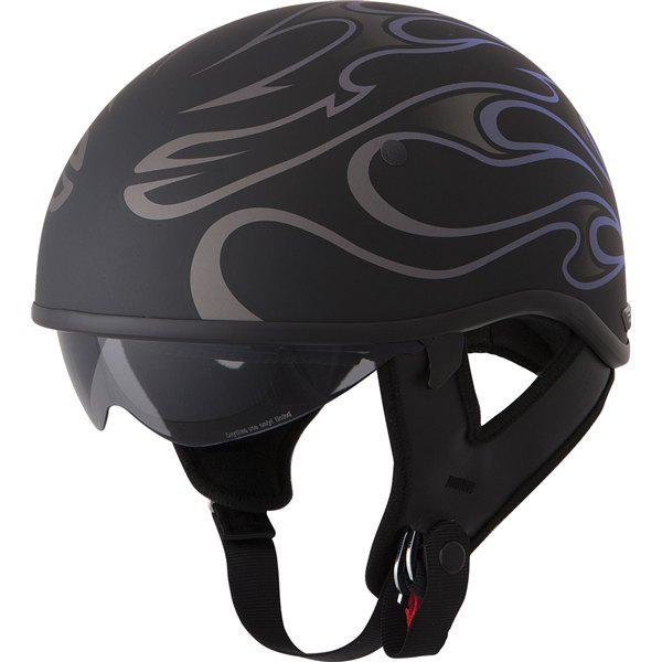 Purple xl fly racing .357 flame half helmet