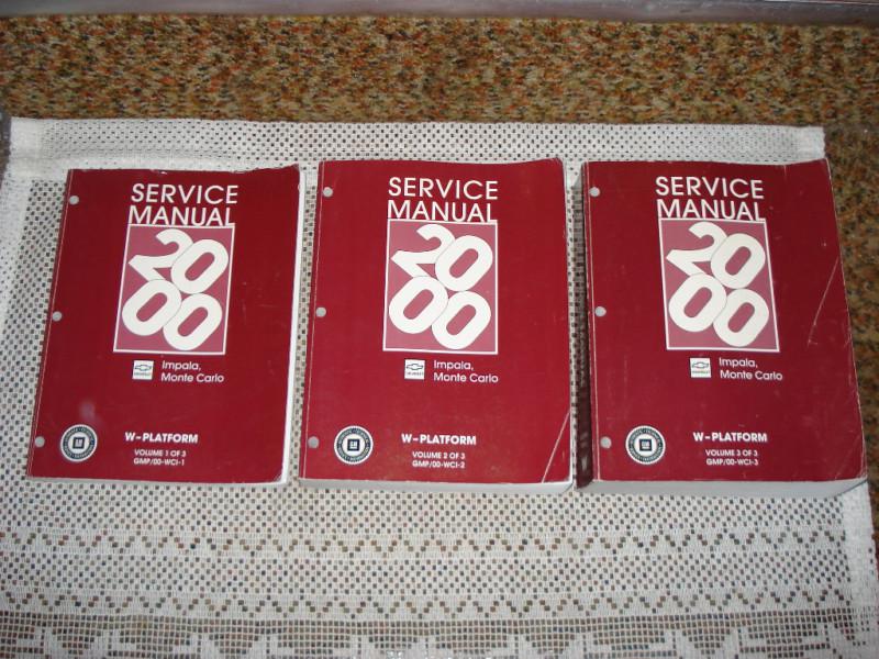 2000 chevy impala monte carlo shop manuals service book