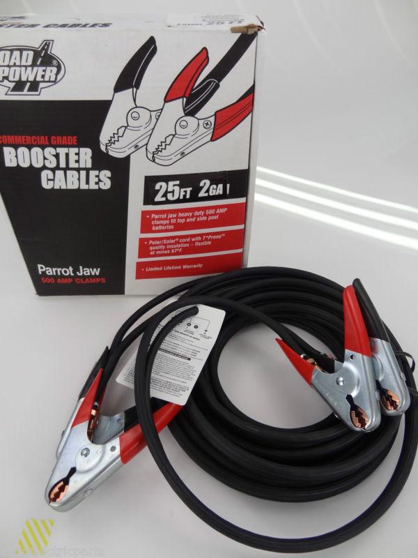 New cci roadpower commercial grade booster cables 25' 2 awg 500 amp usa made