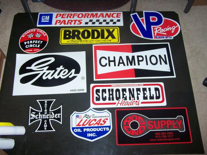  lot of trailier size hot rod and racing company stickers 