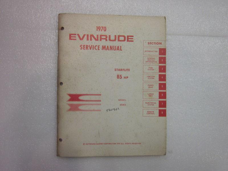Evinrude 1970 service manual 85 hp   
