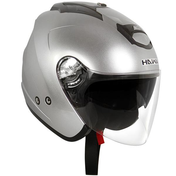 New hawk cruz-r silver/anthracite dual visor open face helmet motorcycle s-2xl