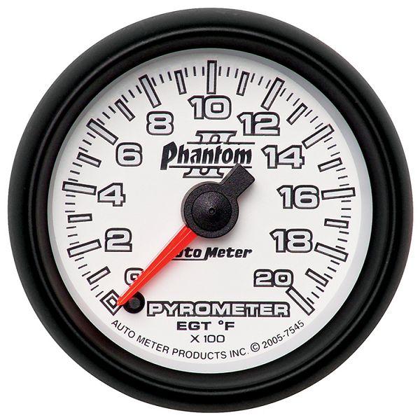Auto meter 7545 phantom ii 2 1/16" mechanical pyrometer gauge kit 0-2000˚f