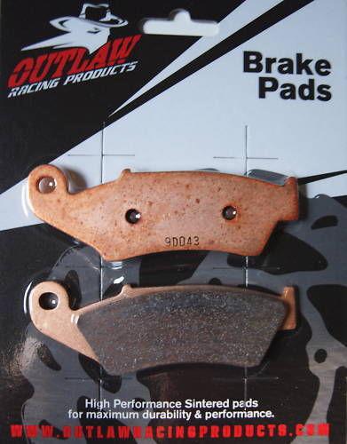Outlaw front brake pads yz125 yz250 wr125 wr250 tt-r250