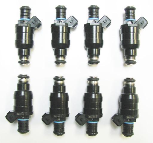 8 brand new 26 lb. high performance disc fuel injectors, 5.7l gm v8s 1985-2004