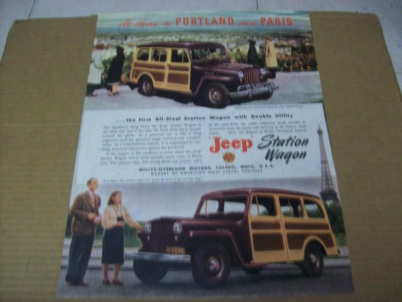 1948 willys jeep station wagon advertisement, vintage  ad