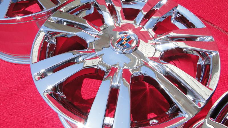 2 18'' cadillac srx new tripple chrome wheels rims 2012 factory oem with caps  