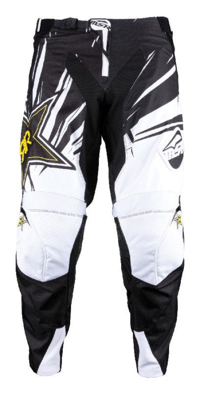 Msr rockstar energy white black 36 dirt bike pants motocross mx atv race gear