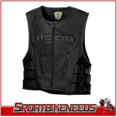 Icon regulator stealth leather new vest small/medium s/m