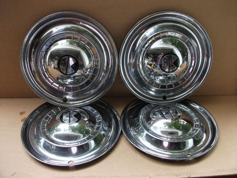 1951 kaiser 15" hubcaps  wheelcovers rat hot rod