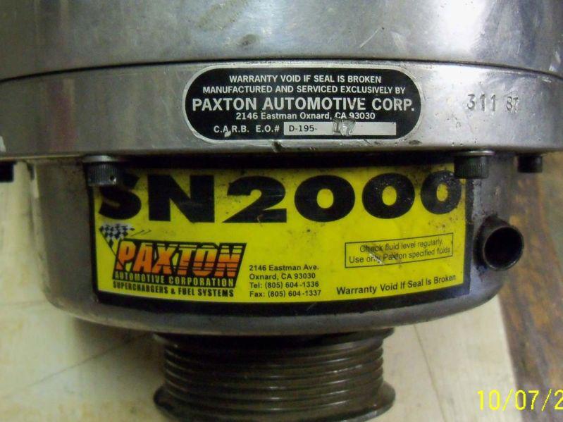 Paxton sn2000 supercharger