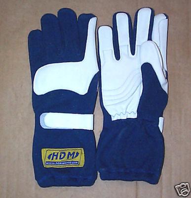 Go kart racing karting driving leather gloves blue adult large