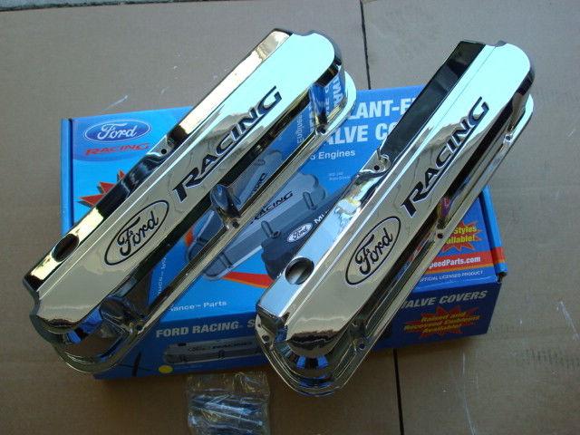 Ford racing chrome valve covers 302 351w small block ford