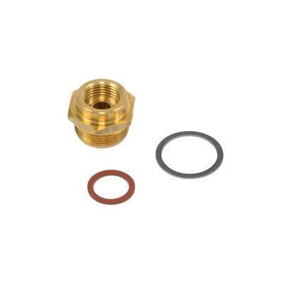 Summit carburetor inlet fitting 7/8-20" male / 5/8-18" inv flare female brass