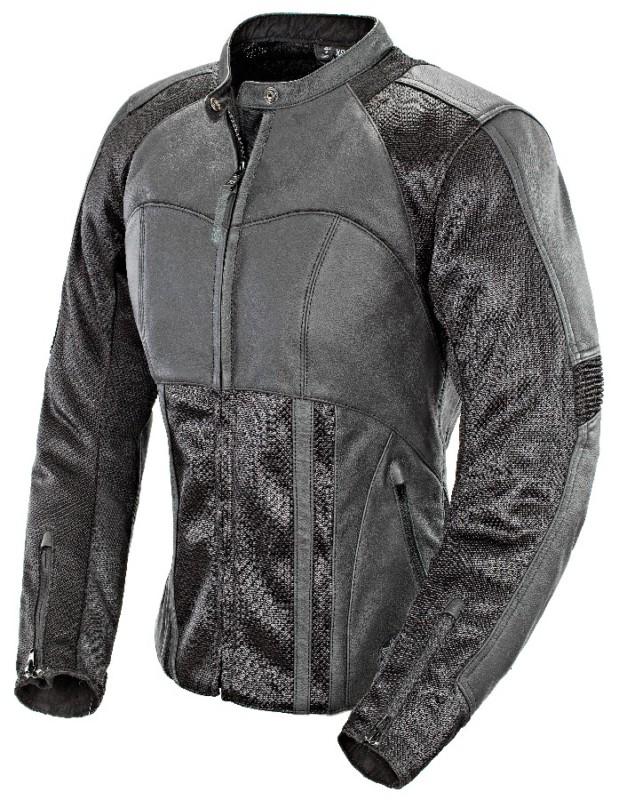 Joe rocket ladies radar leather black 1 diva motorcycle jacket womens mesh
