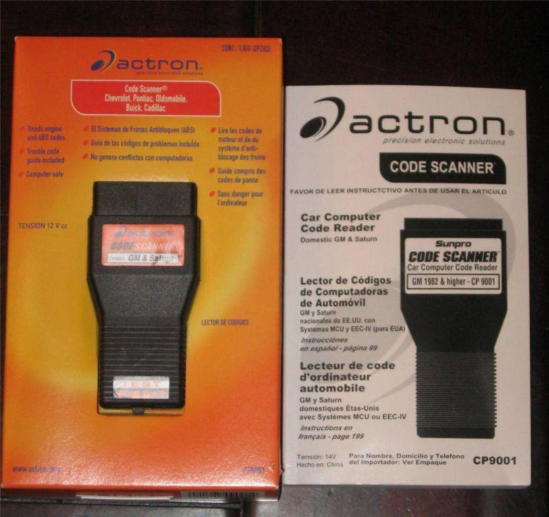 Actron code scanner cp9001 gm & saturn 1982-1995