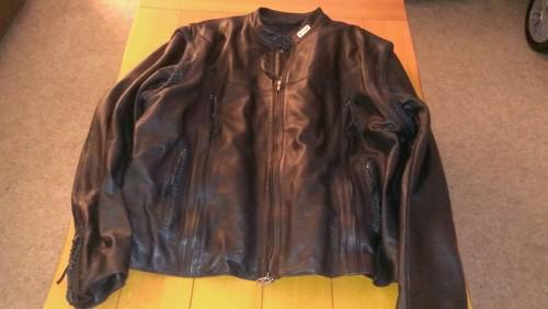 Harley davidson black leather jacket / vest willie g mens 3xl made in usa*