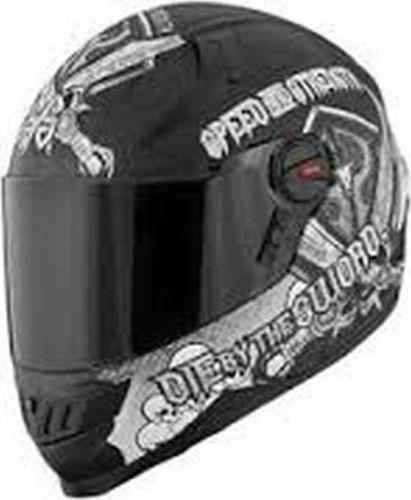 Speed & strength ss1300 live by the sword full-face helmet,black/gray,small/sm