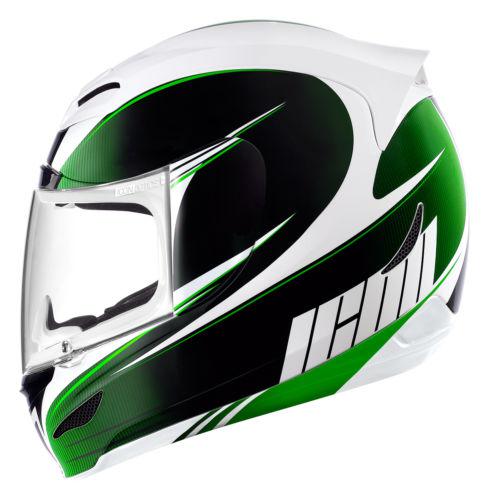 New icon airmada salient full-face adult helmet, green, large/lg