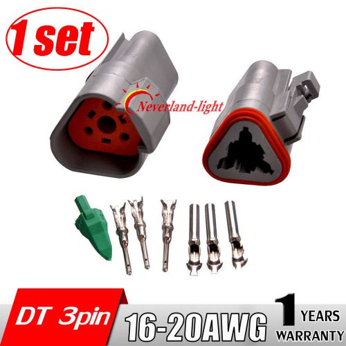 3 pin deutsch dt 16-20awg automotive connector plugs male female nickel contact
