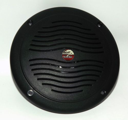 5&#034; black dual cone waterproof marine speaker - round integral grill spa rv boat