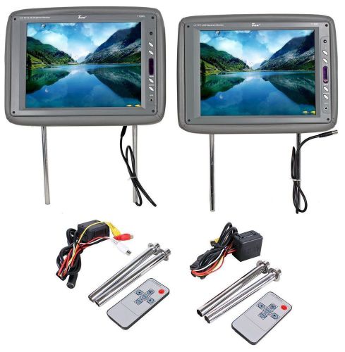 Pair tview t120pl-gr 12&#034; gray tft wide screen, high-res headrest car monitors