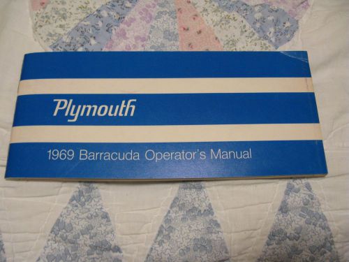 1969 plymouth barracuda operator&#039;s manual