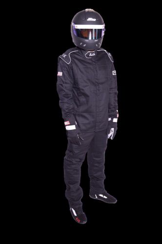 Rjs racing equipment &#034;elite&#034; fire suit 3-2a/1 black 2 piece  med lrg xl 2x 3x 4x